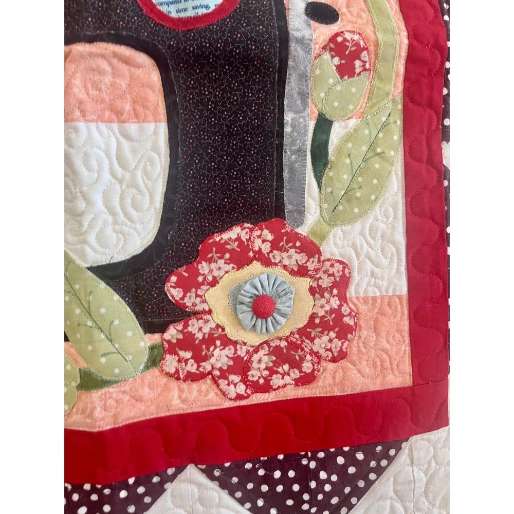Handmade Sewing Machine Applique Quilt Wall Hanging 27
